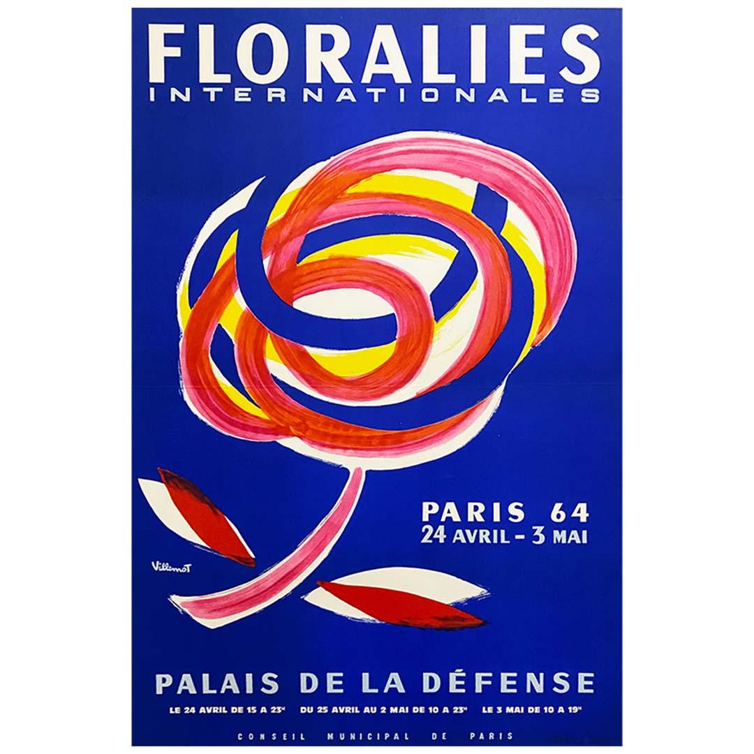 Questo splendido manifesto fu realizzato dal famoso cartellonista Bernard Villemot 🇫🇷 (1911-1989) nel 1964, per promuovere le Floralies Internationales che si svolsero dal 24 aprile al 3 maggio 1964, presso il Palais de la Défense di Parigi.

Le