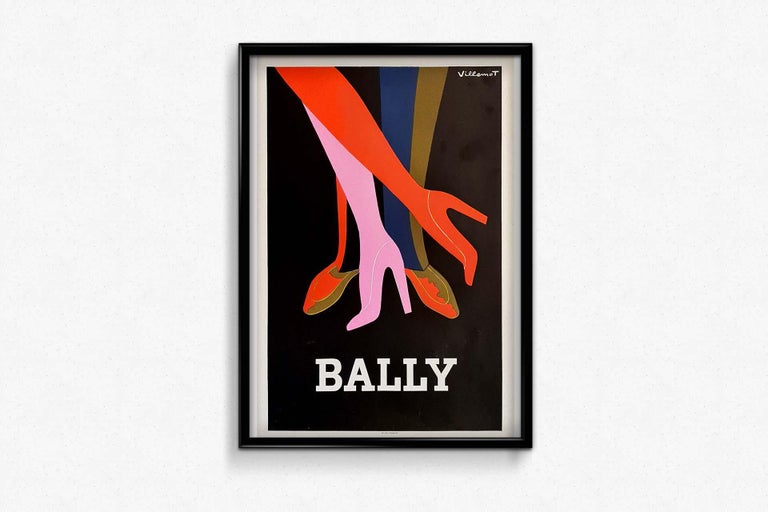 1979 Original Poster by Villemot -  Chaussures Bally -  French Fashion For Sale 2