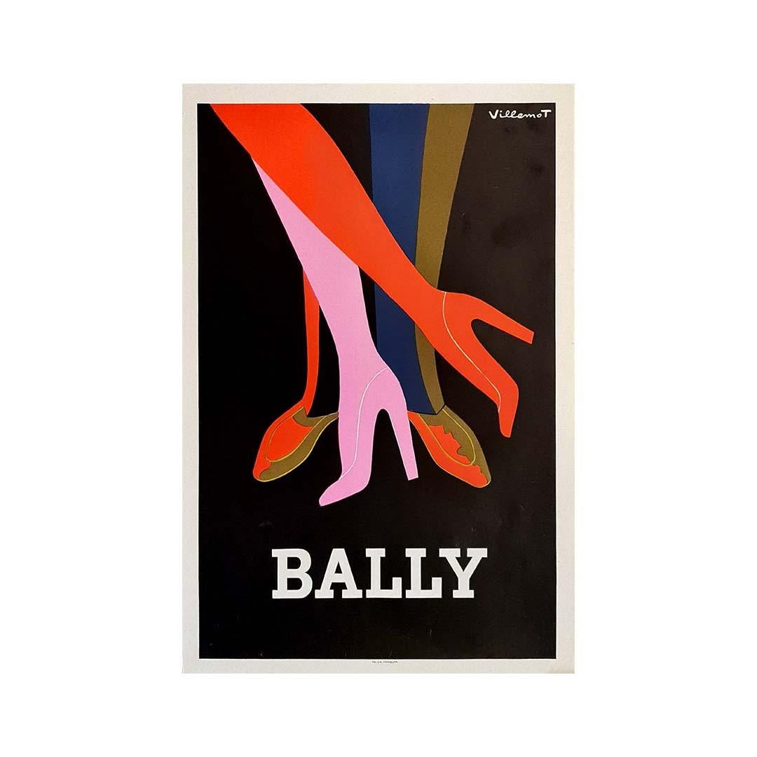 Affiche originale de 1979 de Villemot -  Chaussures Bally -  La mode française - Print de Bernard Villemot