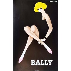 Vintage Original poster designed by Bernard Villemot - French Fashion - Bally