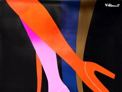 Original Vintage Poster Bally Shoes Fashion Style Graphic Design Advertising Art