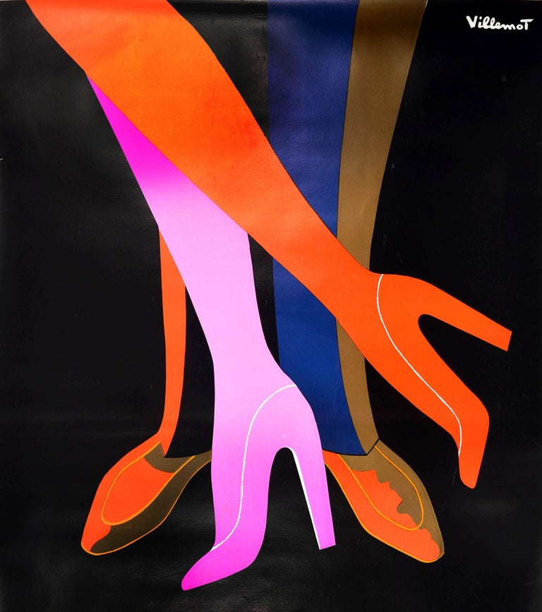 Bernard Villemot - Original Vintage Poster Bally Shoes Fashion Style  Graphic Design Advertising Art For Sale at 1stDibs