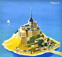 Original Vintage Railway Poster Visitez Le Mont Saint Michel SNCF Train Travel