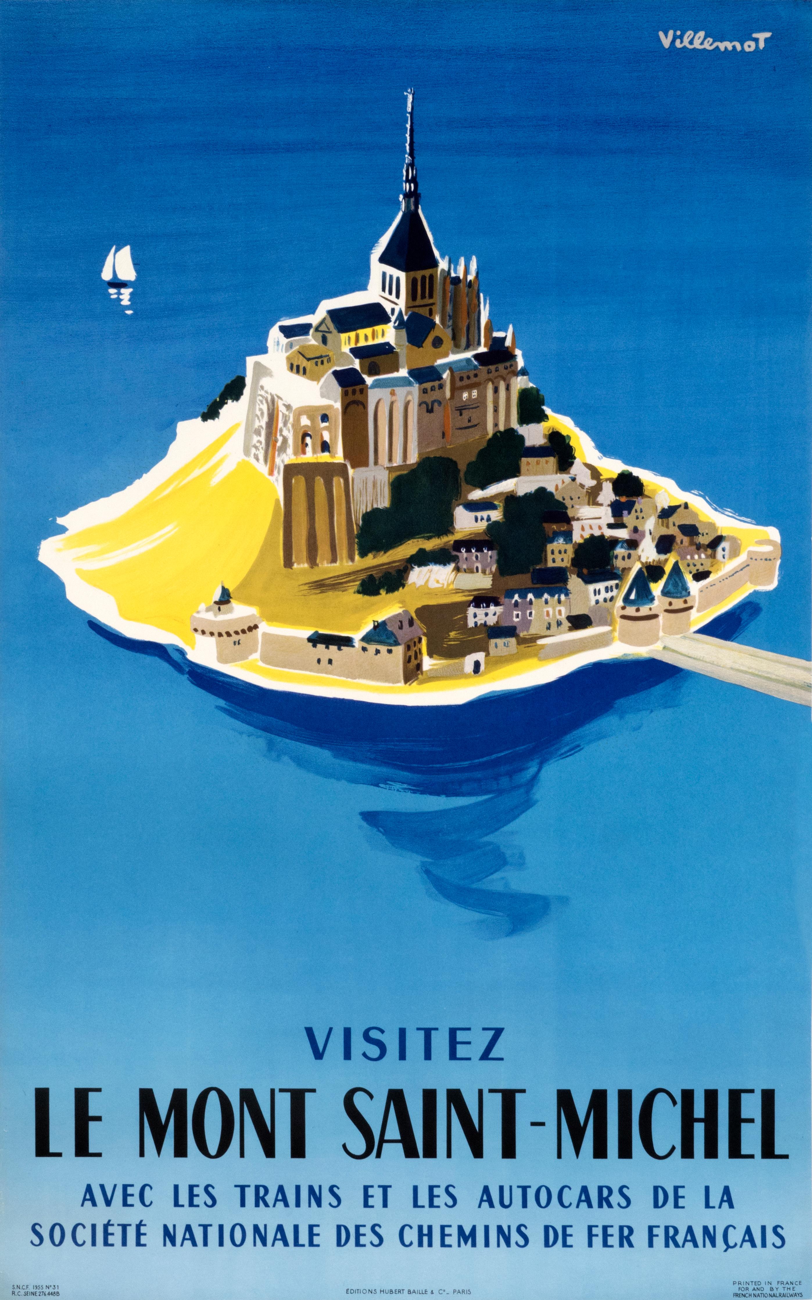 "Visitez Le Mont Saint-Michel" Original Vintage Travel Poster - Print by Bernard Villemot