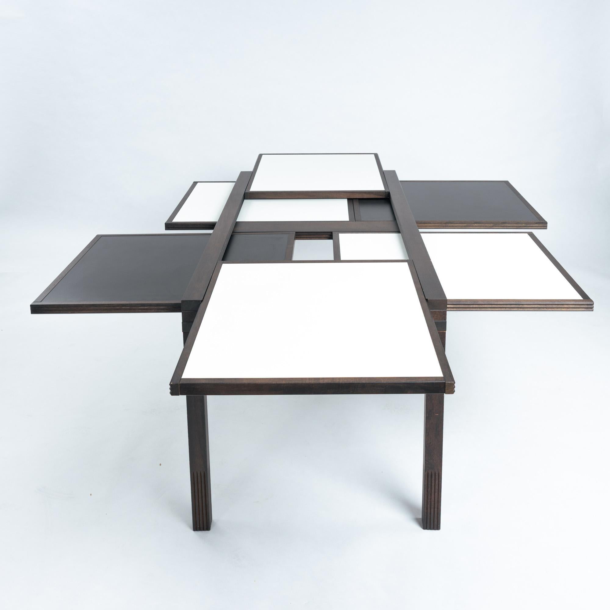 Bernard Vuarnesson Schreibtisch oder Esstisch mit wendbaren und ausziehbaren Platten, 80er Jahre (Italienisch) im Angebot