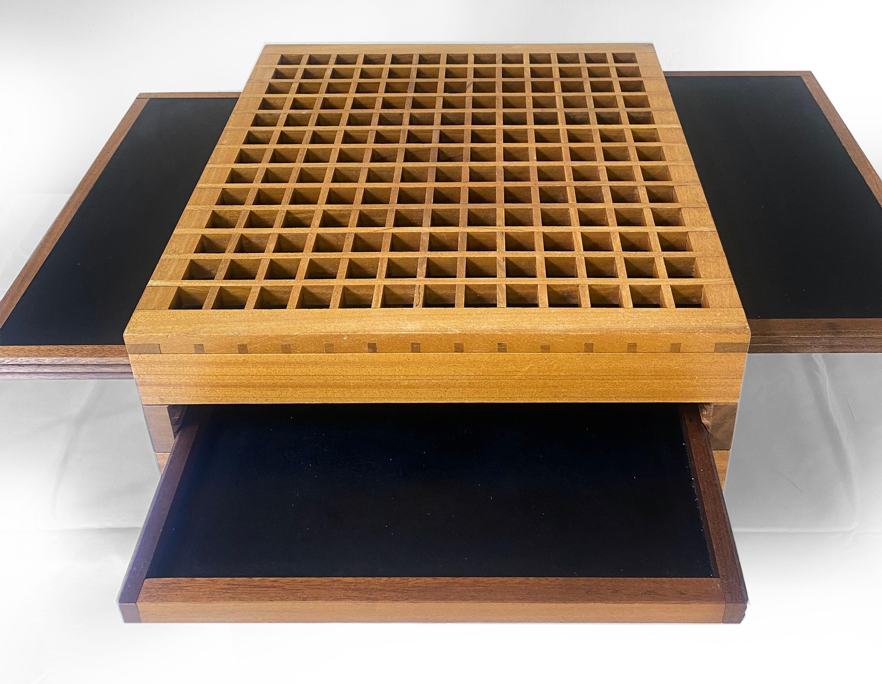 Wood Bernard Vuarnesson Tetra table  For Sale
