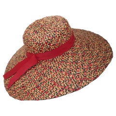 Bernard Workman Wide Brim Straw Hat, 1940's