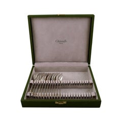 Bernard Yot for Christofle, 12 "Aria" Tea Spoons in Plated Silver