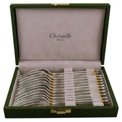 Bernard Yot for Christofle, Twelve "Aria" Lunch Forks in Plated Silver