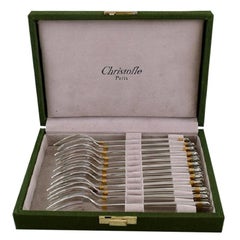 Bernard Yot for Christofle, Twelve "Aria" Pastry Forks in Plated Silver