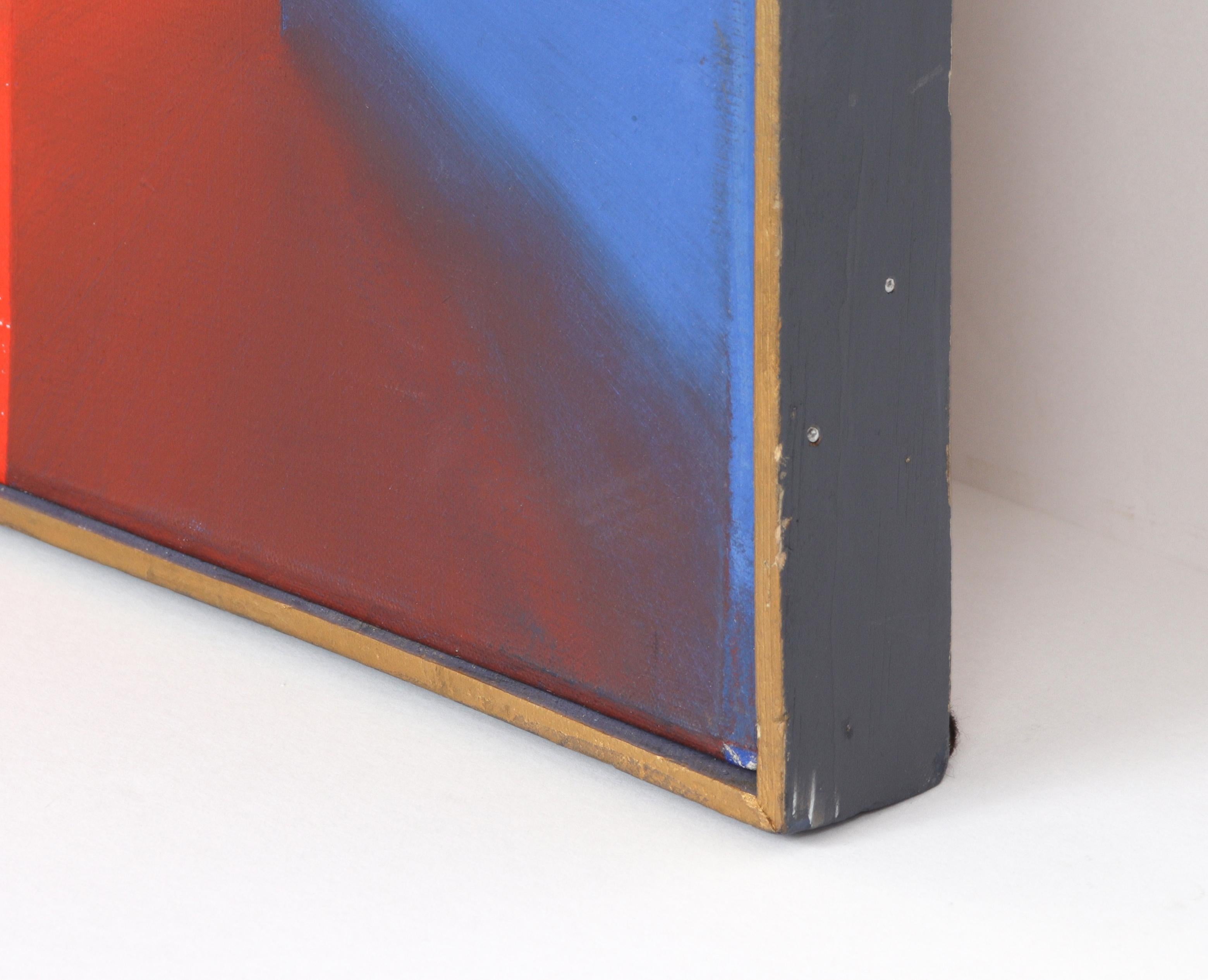 Astrazione blu e arancione 1975 Acrilico - Painting di Bernard Zawisa