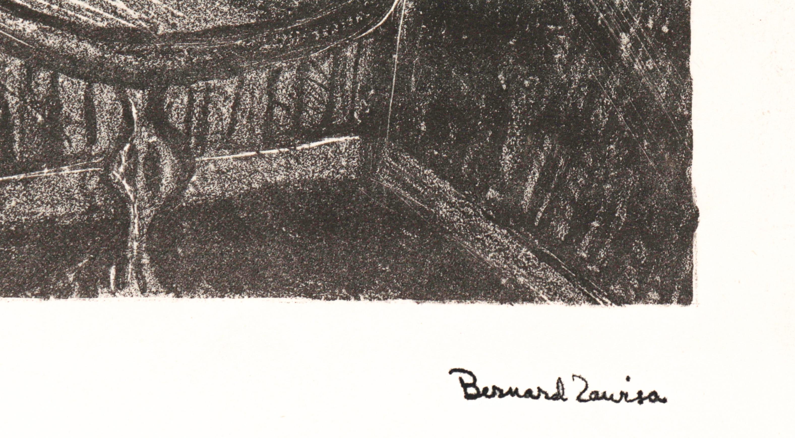 Still Life With Flowers 1950's Etching - Print by Bernard Zawisa