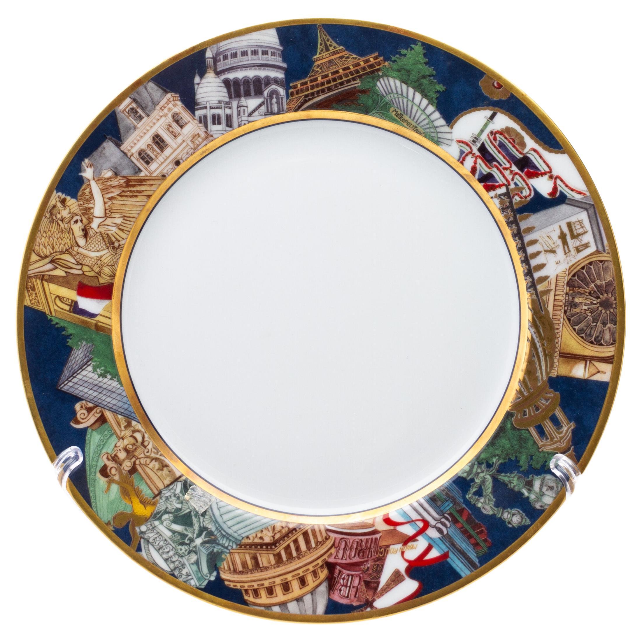 Bernardaud Fine Limoges "Metropoles" Collection Cabinet Plate For Sale