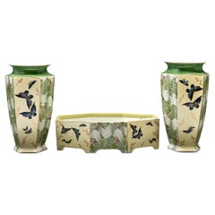 Bernardaud Limoges Aesthetic Movement Set of 2 Vases and 1 Planter