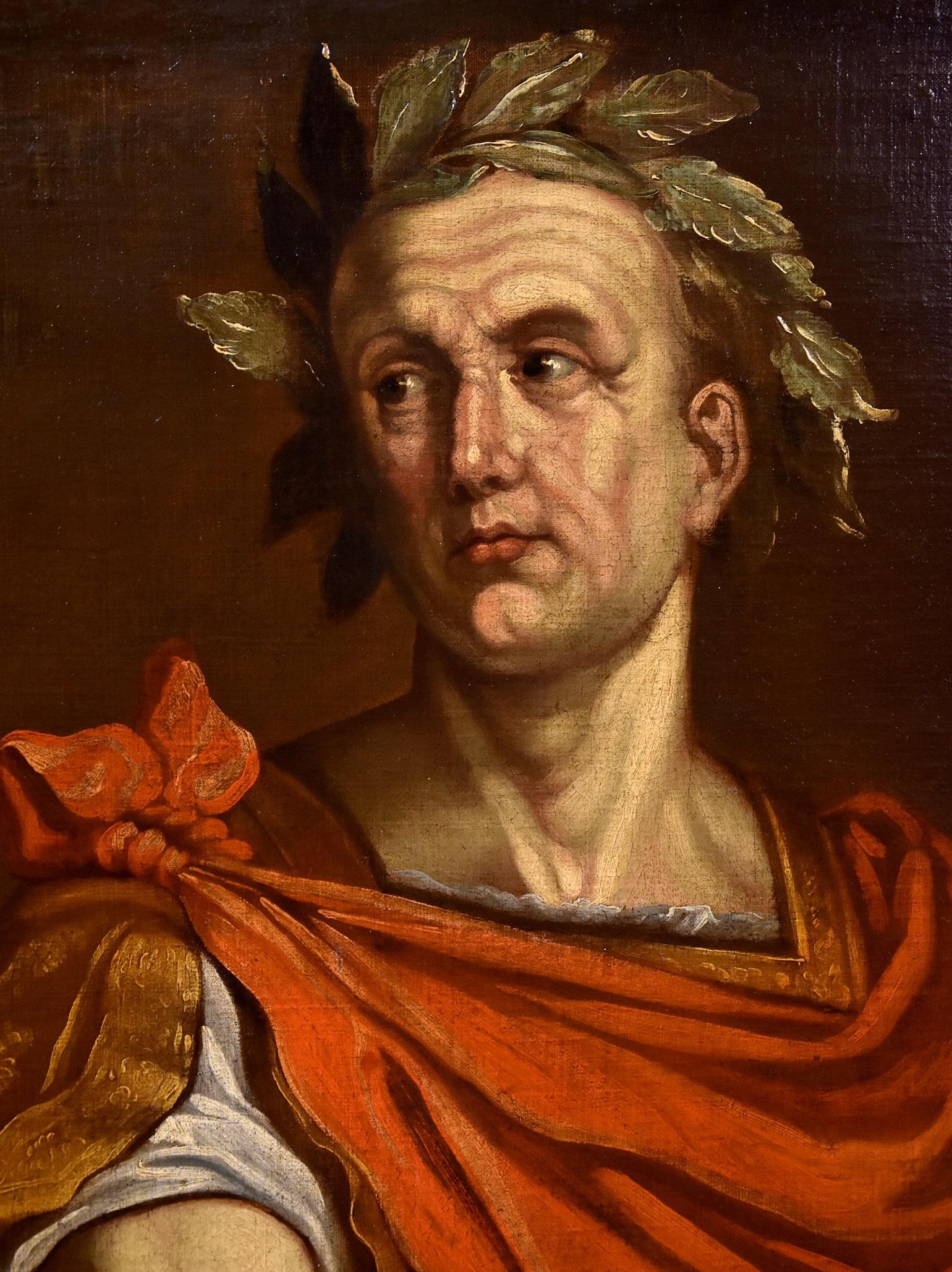 Portrait Caesar Campi Paint Oil on canvas Old master 17th Century Italian Rome - Brown Portrait Painting by Bernardino Campi (Cremona 1522 -1591)