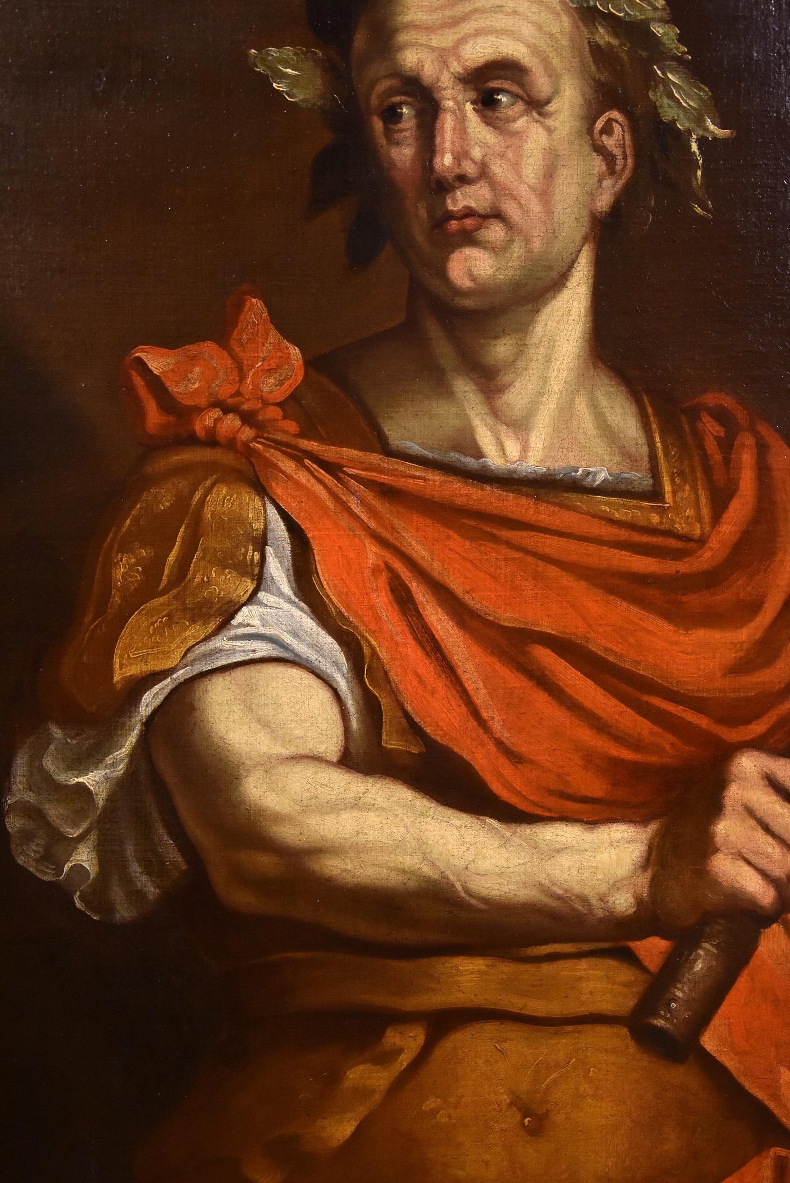 Bernardino Campi (Cremona 1522 -1591), workshop/circle of
Portrait of Emperor Julius Caesar (Rome 100 BC - 44 BC), inscribed at the top C. IVLIVS / I
Oil on canvas (107 x 85 cm., Framed 128 x 105 cm.)

The Latin writer Suetonius with his work 'De