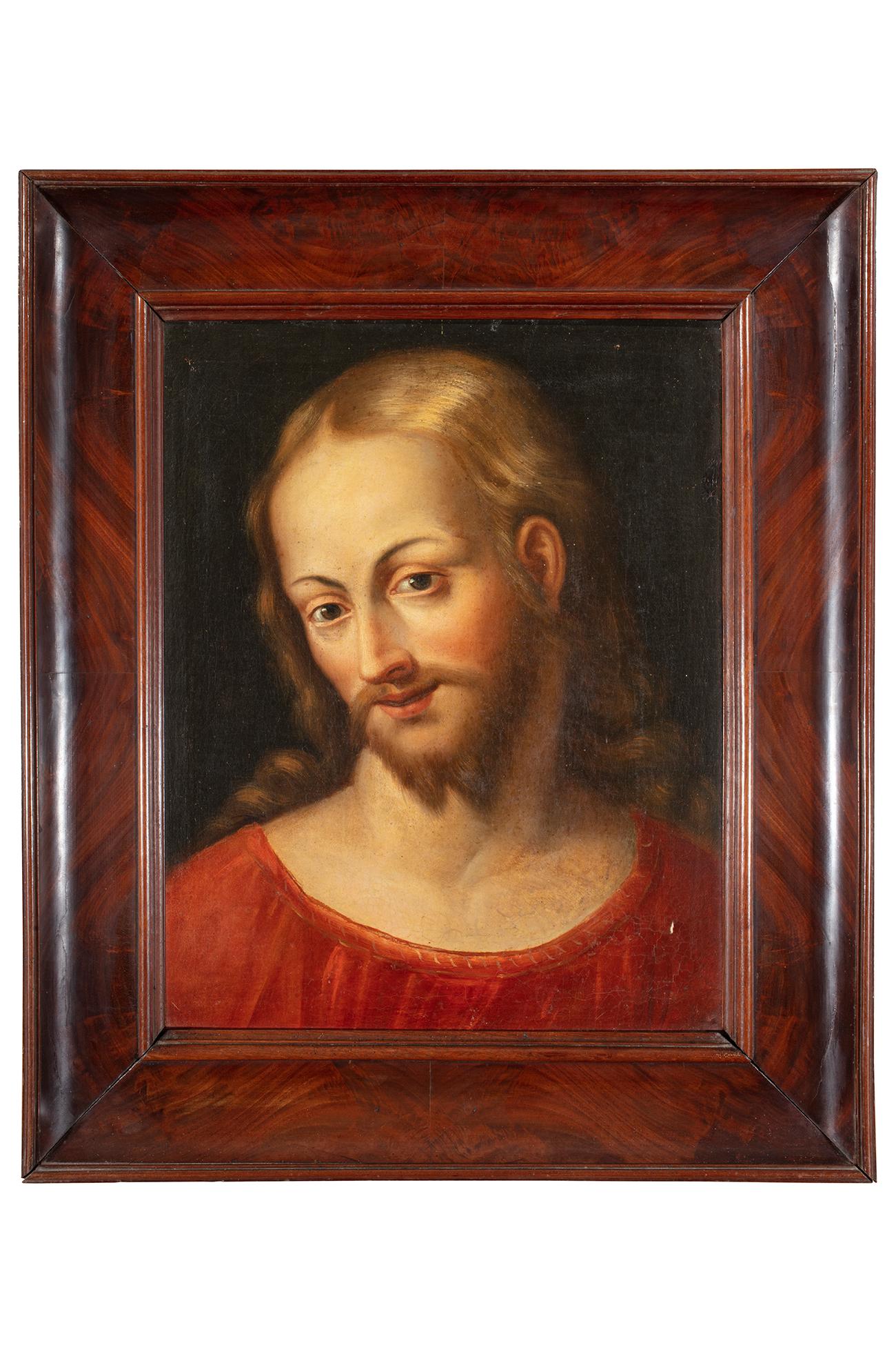 16th Century by Bernardino Detti Face of Christ Oil on Canvas