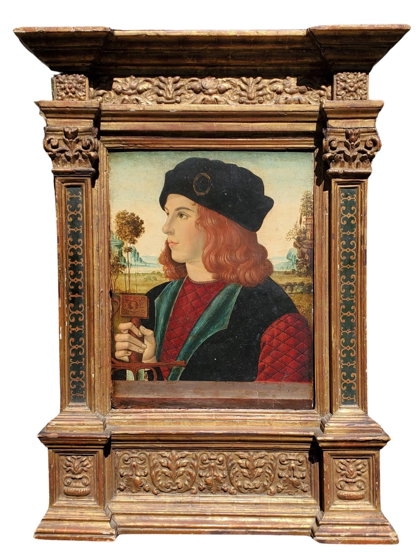 Retrato de un joven - Painting de Bernardino di Betto - Pinturicchio