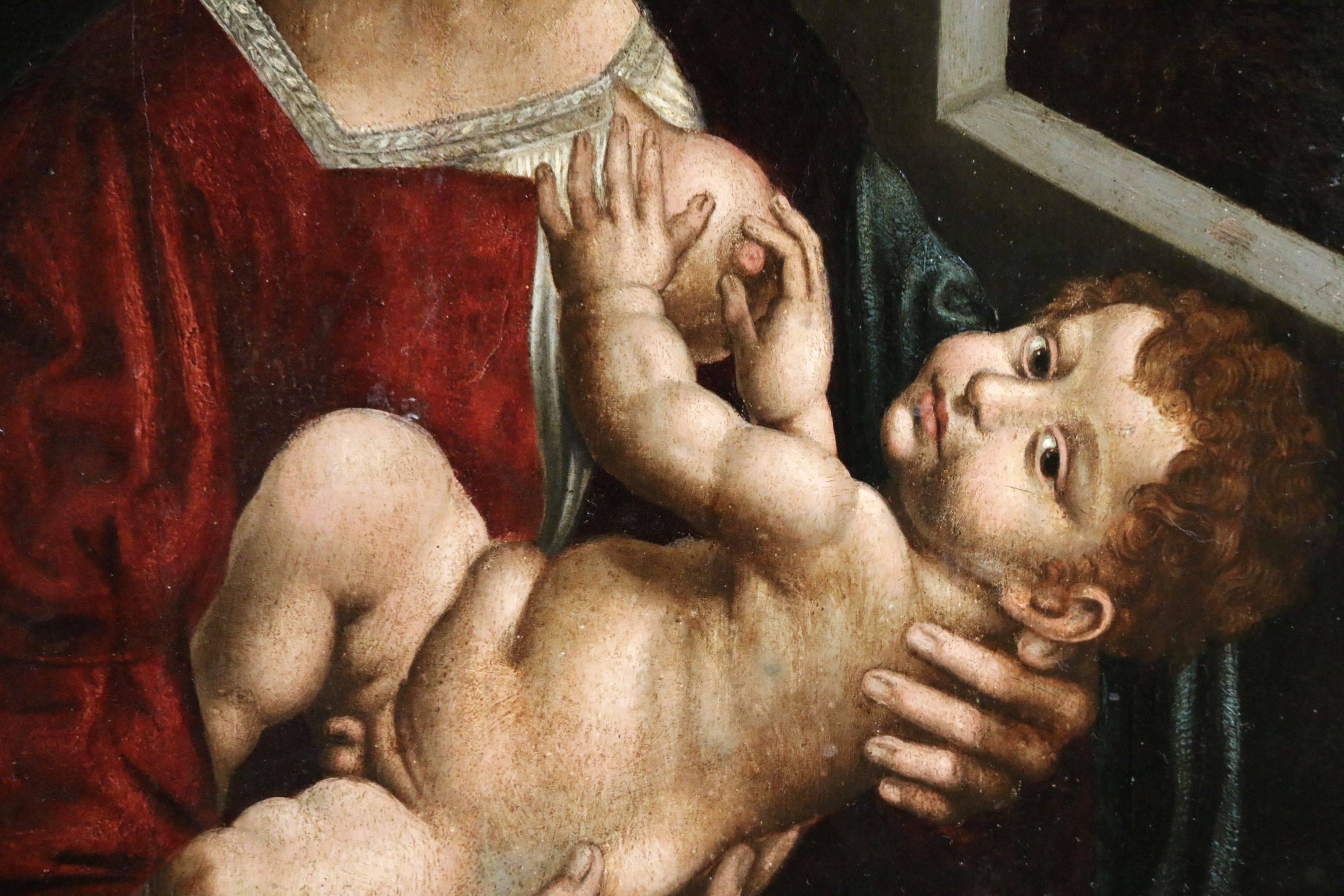 Madonna & Child - Painting by Workshop of Bernardino Lanino