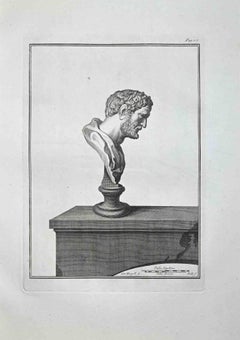 Profile of Ancient Roman Bust - Etching by Bernardino Nolli - Late 18 Century