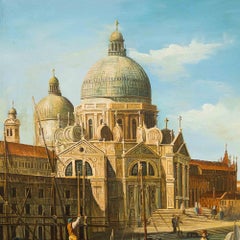 Gondolas - Oil Paint by a follower of Bernardo Bellotto - Late 18th Century