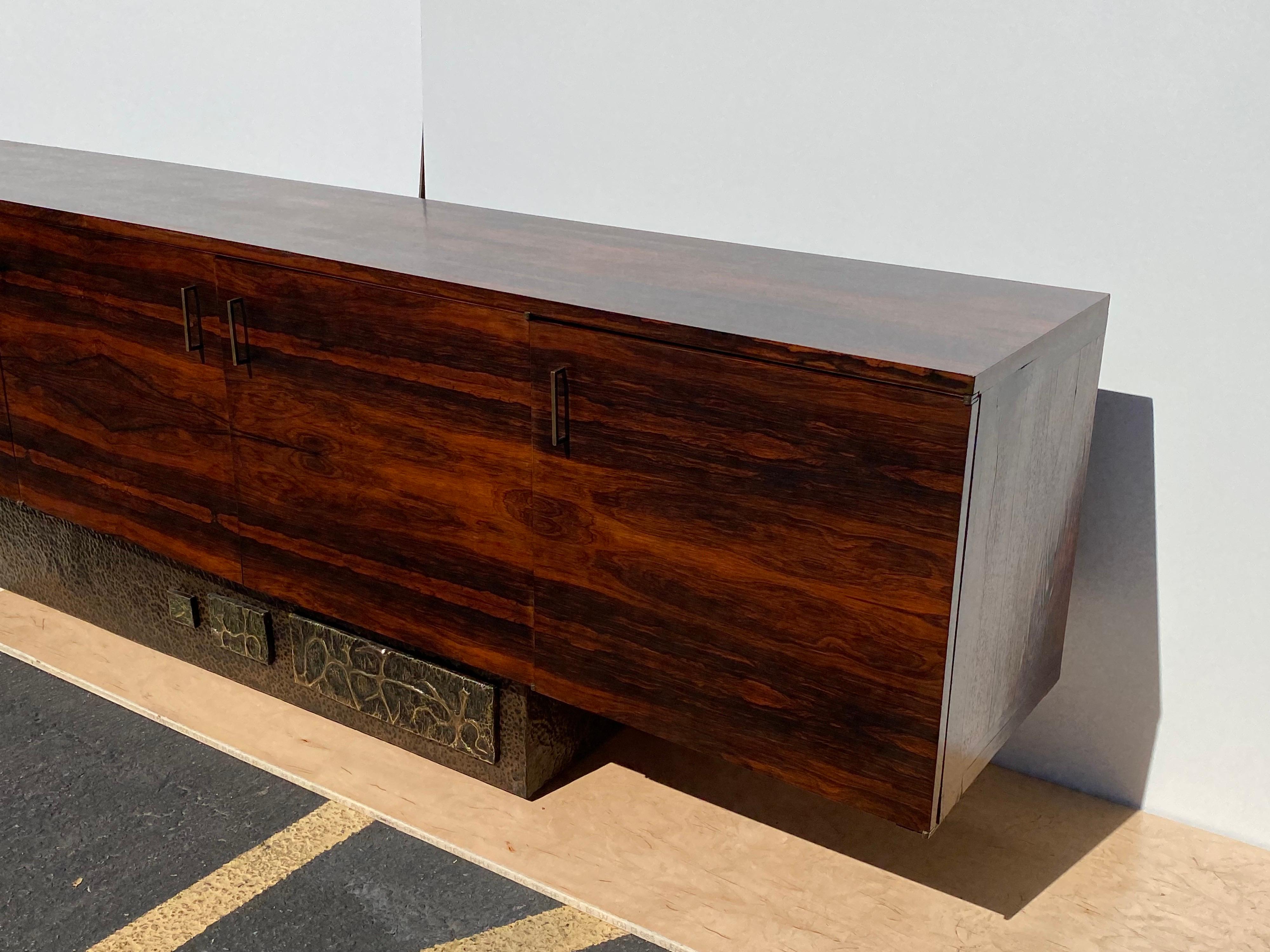 Rosewood Bernardo Figueiredo and Sergio Rodrigues Brutalist Credenza 