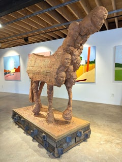 “Renacer” Contemporary Large Scale Mixed Media Surrealistic Horse Sculpture