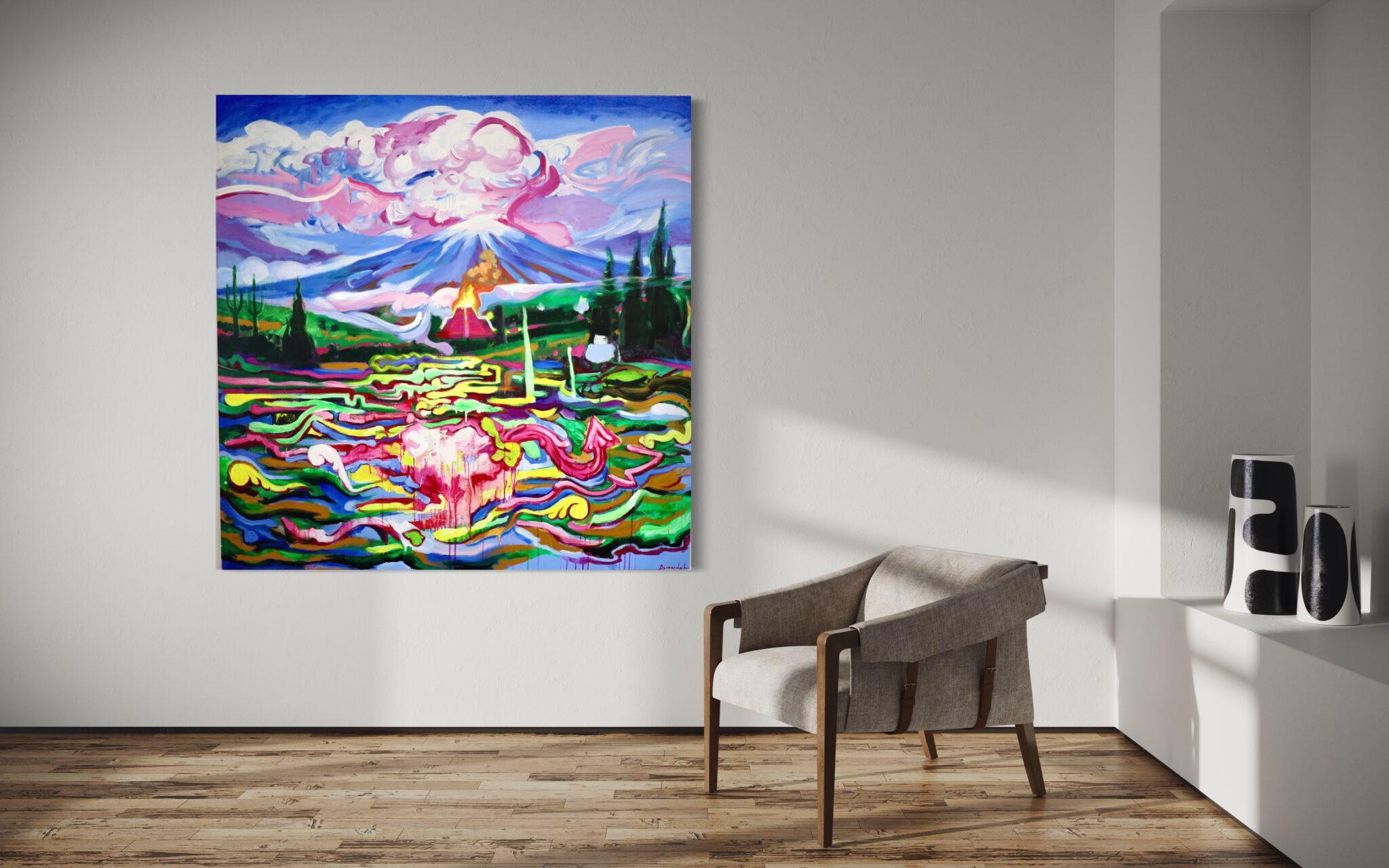 Blumen und Lieder für die mexikanische Göttin – Painting von Bernardo Loar