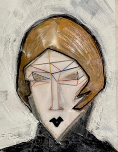 Black Lips: Contemporary Geometric Figurative Artwork