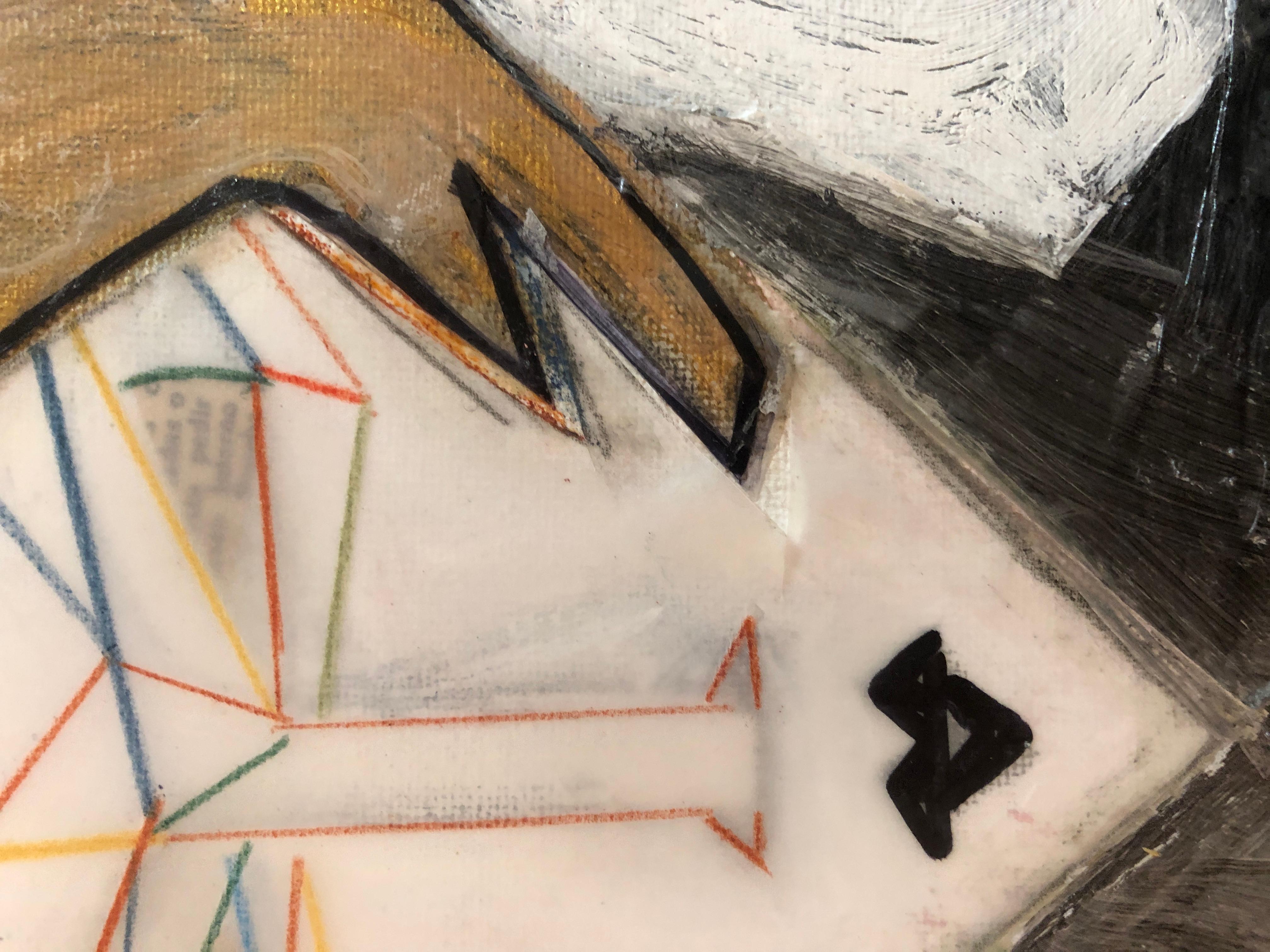 Labbra nere: opera d'arte figurativa geometrica contemporanea in vendita 2