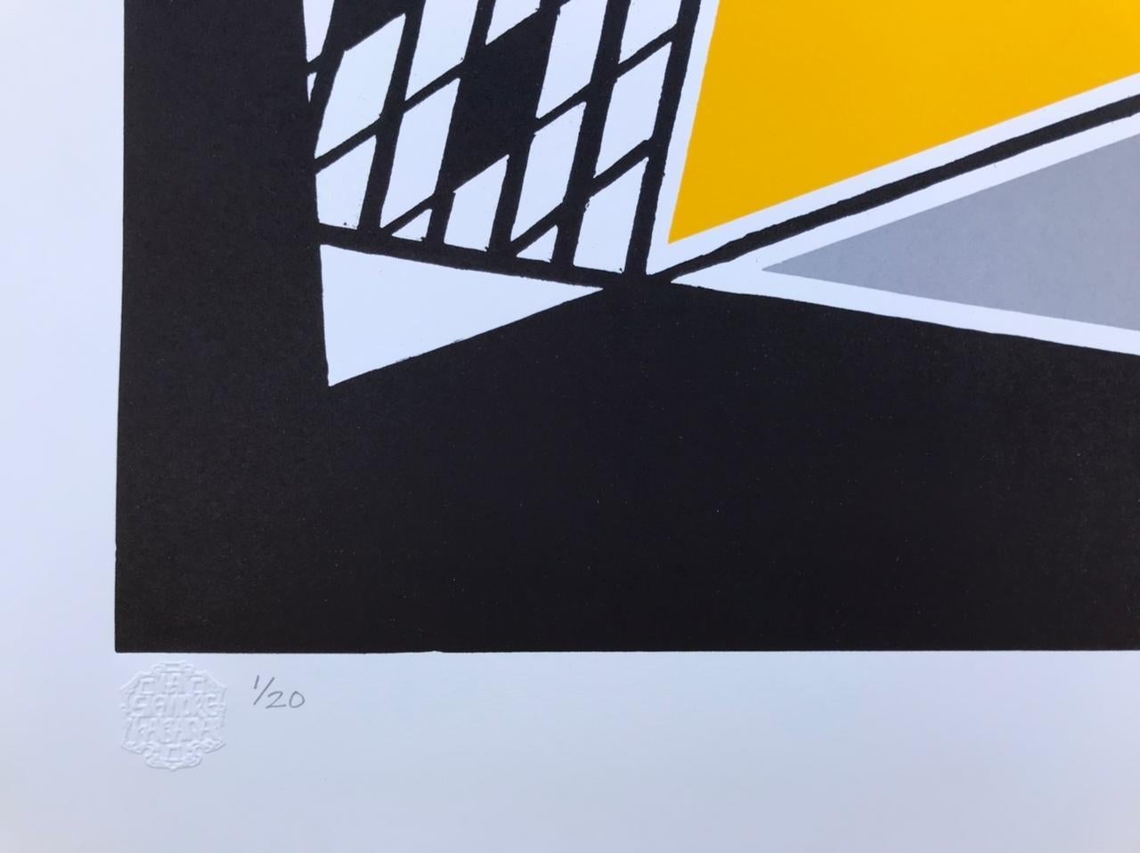 Bernardo Navarro Tomas (Cuba, 1977)
'Untitled (triángulos planos de color)', 2021
woodcut, silkscreen on paper Guarro Biblos 250g.
27.8 x 21.5 in. (70.5 x 54.5 cm.)
Edition of 20
ID: NAA-114
Hand-signed by author