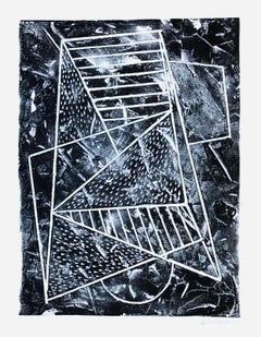 Composition éthérée n°1 : sérigraphie géométrique et monochrome contemporaine