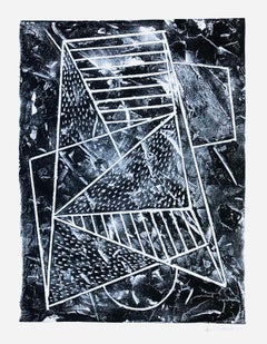 Ethereal Composition #1: Contemporary Geometric Monochromatic Silkscreen Print 