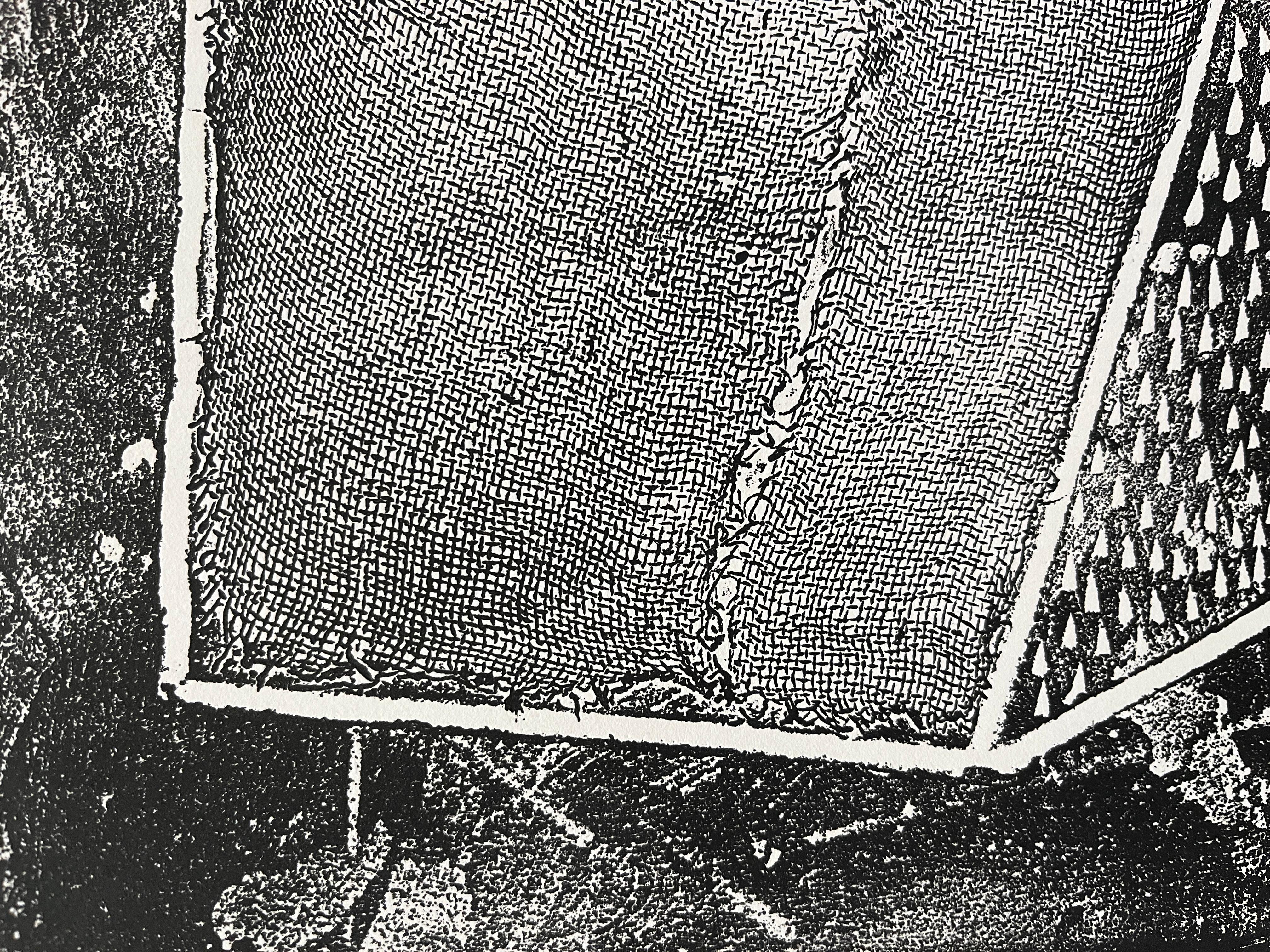 Ethereal Composition #2 , geometric abstract woodcut silkscreen limited print - Print by Bernardo Navarro Tomas