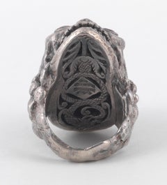 Bernardo Silver and Rubies Eyes Devil Skull Ring