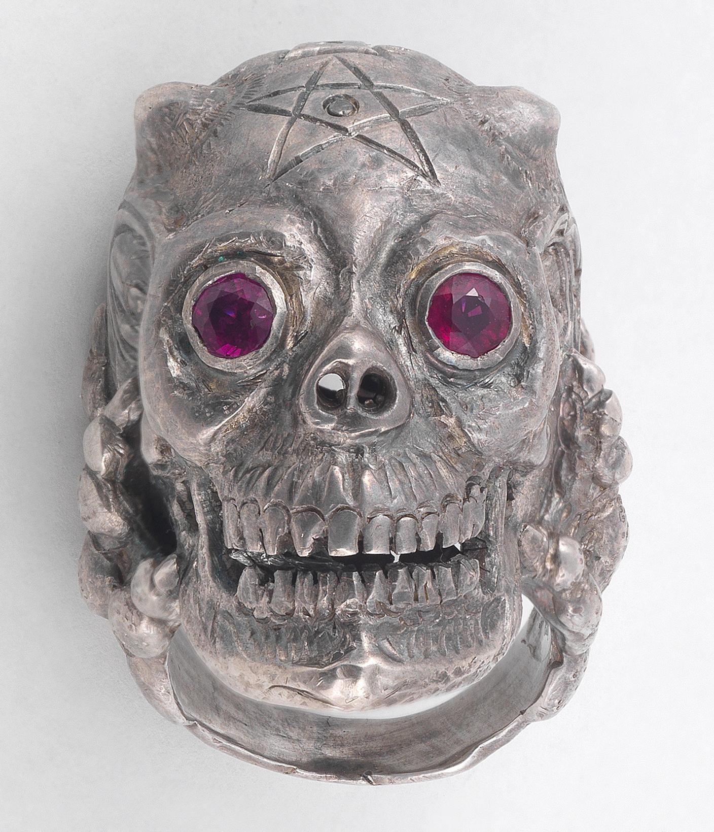 skull ring with ruby eyes meaning
