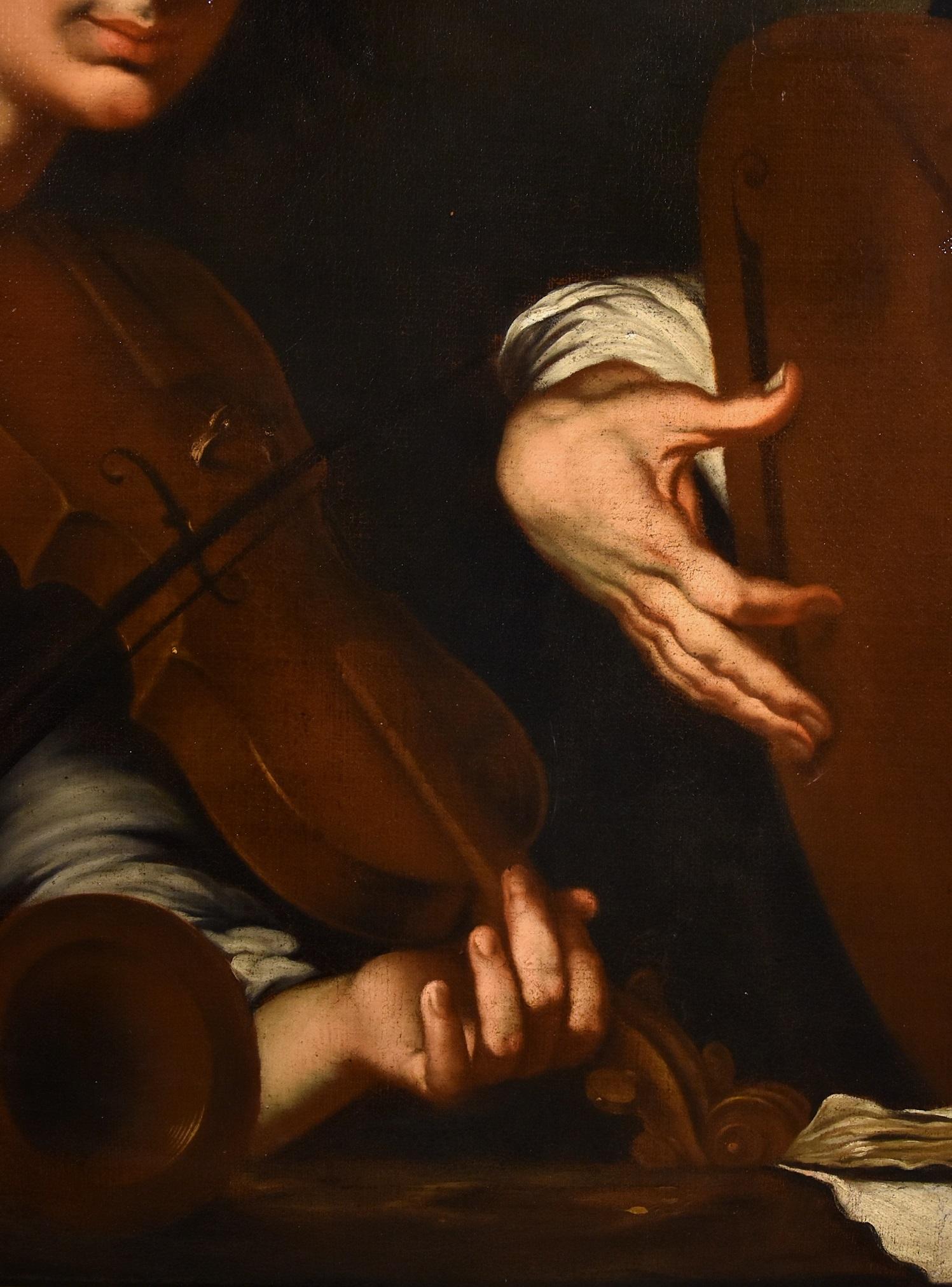 Concert Musicians Strozzi Paint Oil on canvas Old master 17th Century Italian 4