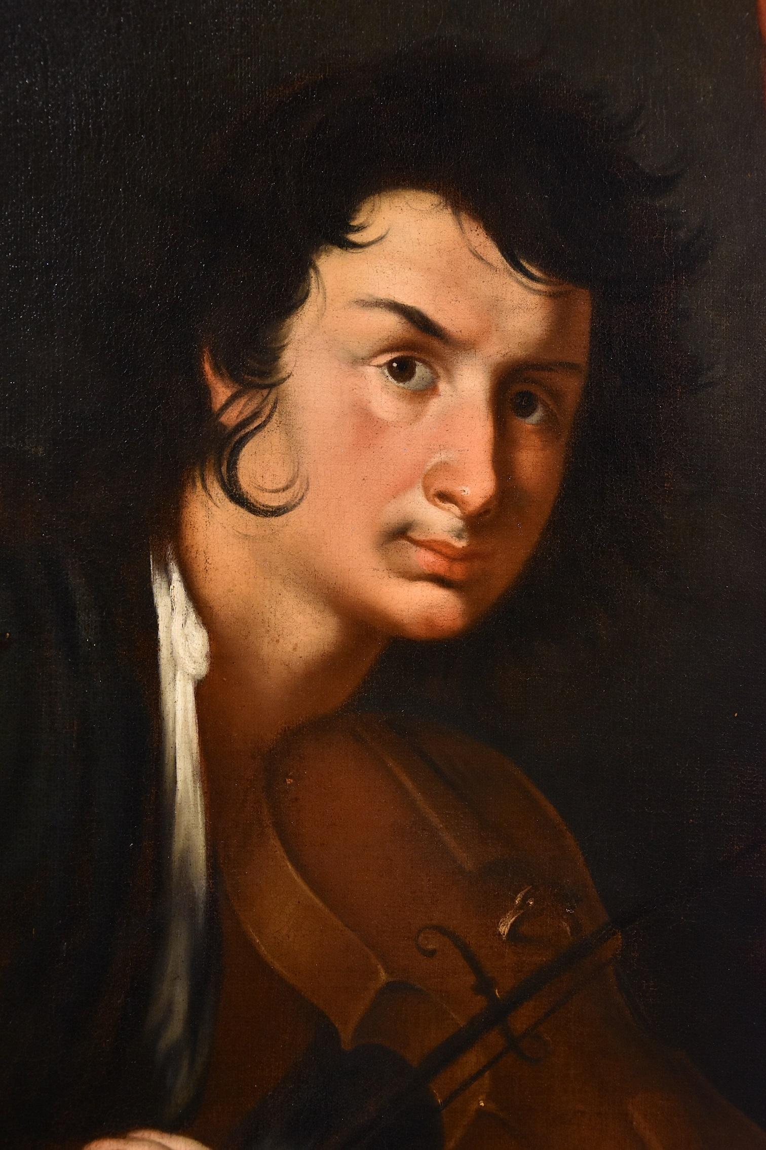 Concert Musicians Strozzi Paint Oil on canvas Old master 17th Century Italian 5