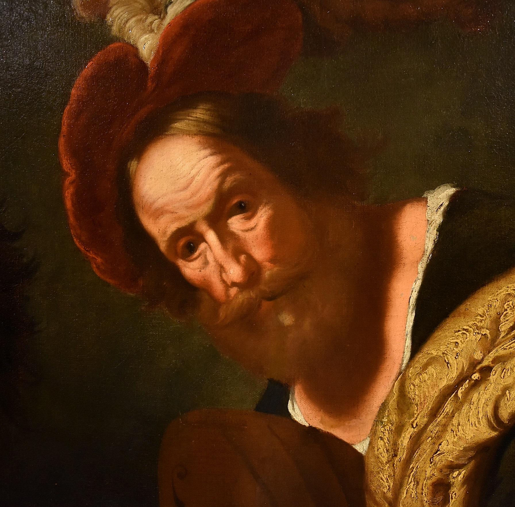 Concert Musicians Strozzi Paint Oil on canvas Old master 17th Century Italian 6