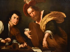 Concert Musicians Strozzi Paint Oil on canvas Old master 17th Century Italian