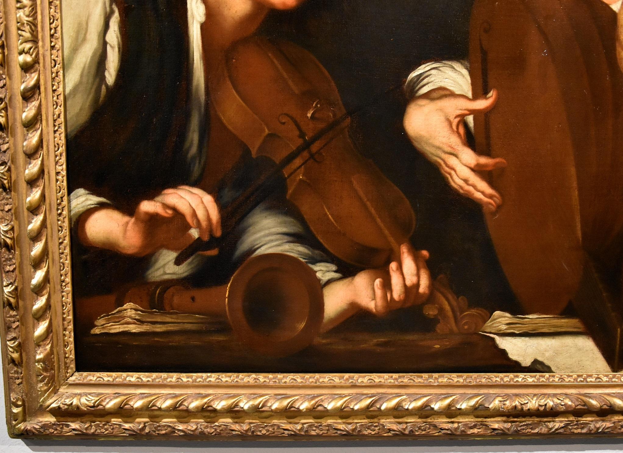 Concert Musicians Strozzi Paint Oil on canvas Old master 17th Century Italian 1