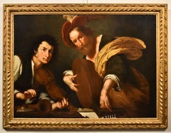 Concert Musicians Strozzi Paint Oil on canvas Old master 17th Century Italian