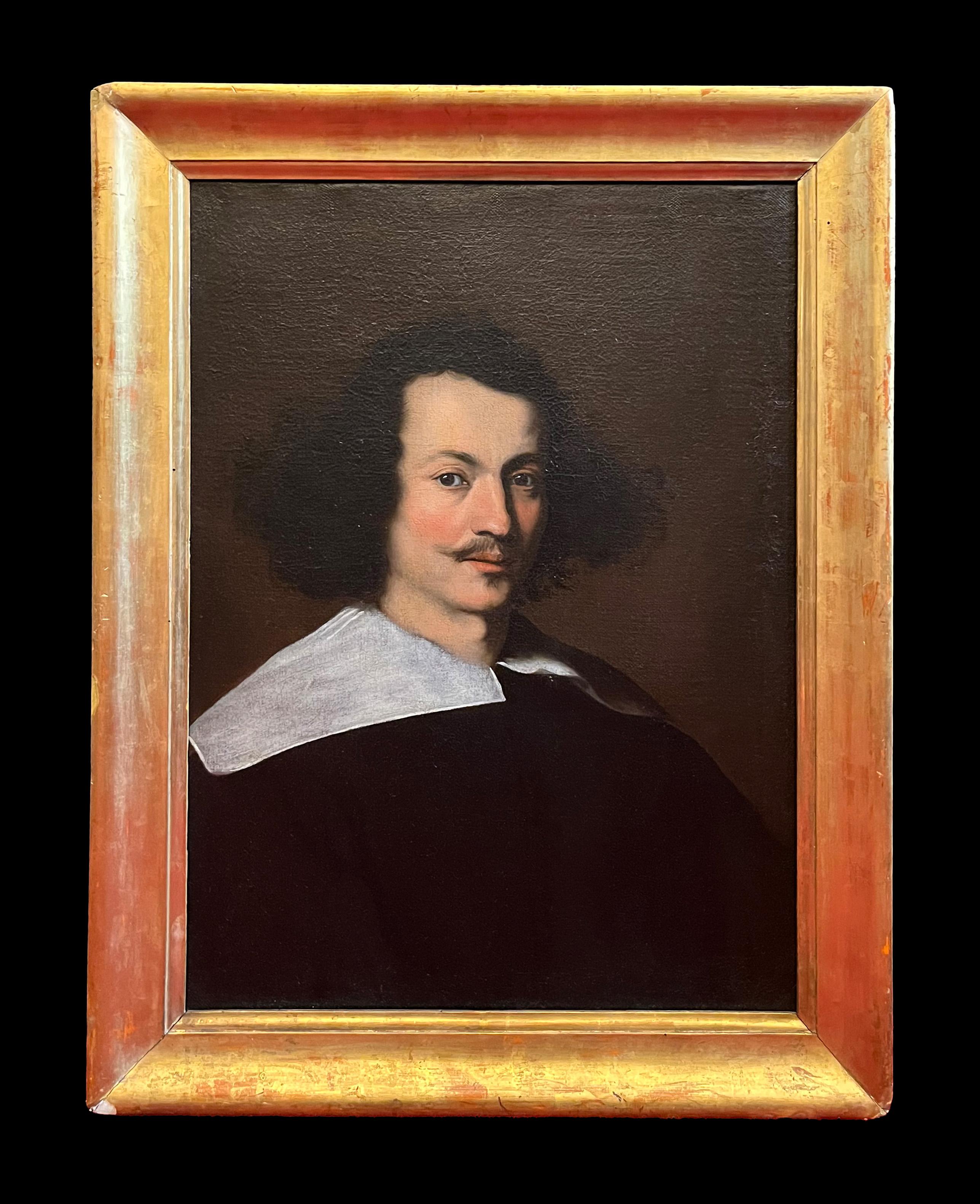 XVIIe siècle par Bernardo Strozzi Portrait d'un homme au col blanc en vente 2