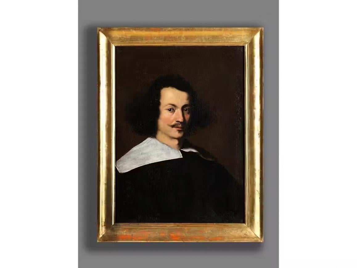 XVIIe siècle par Bernardo Strozzi Portrait d'un homme au col blanc en vente 4