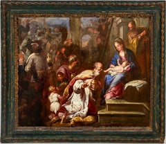 17th century Italian old master painting - Adoration of the Magi - Christmas
