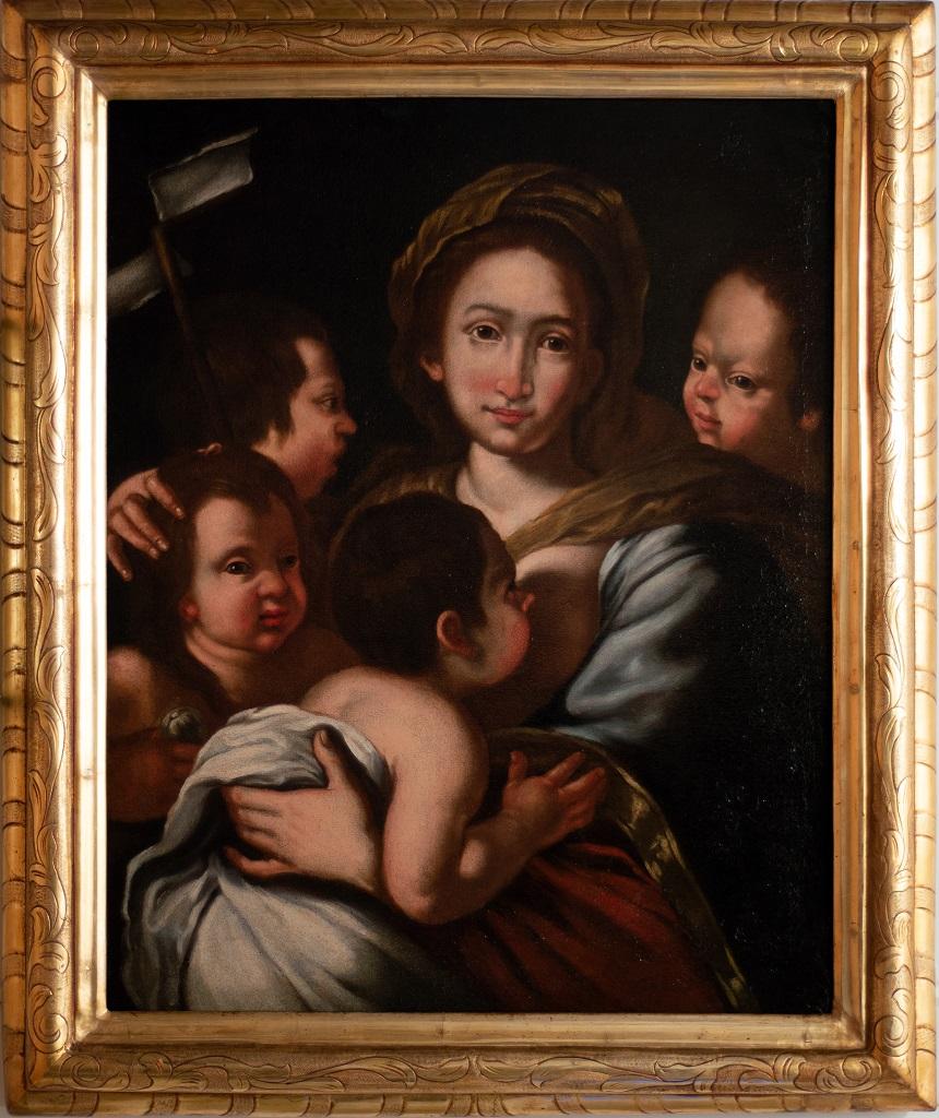 La Charité chrétienne est un tableau original de maître ancien réalisé dans la première moitié du XVIIe siècle, très probablement dans les années 1630, par l'un des élèves de l'artiste italien Bernardo Strozzi (Gênes, 1581/1582 - Venise,