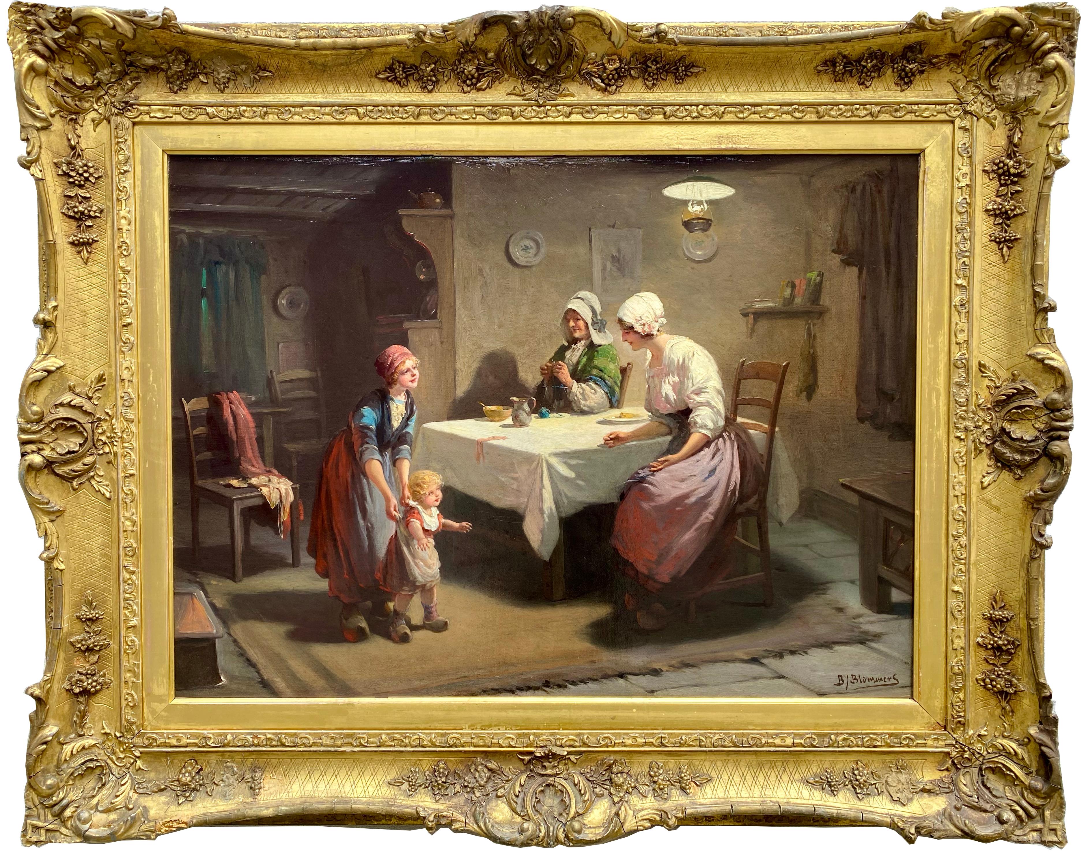 'First Steps' by Bernard J. Blommers (1845 – 1914), signed 'B/Blommers'