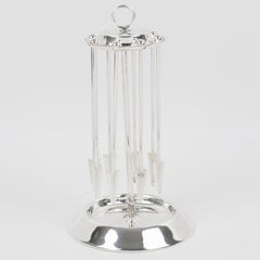 Bernasconi Sterling Silver Barware Cocktail Champagne Stirrers, circa 1940