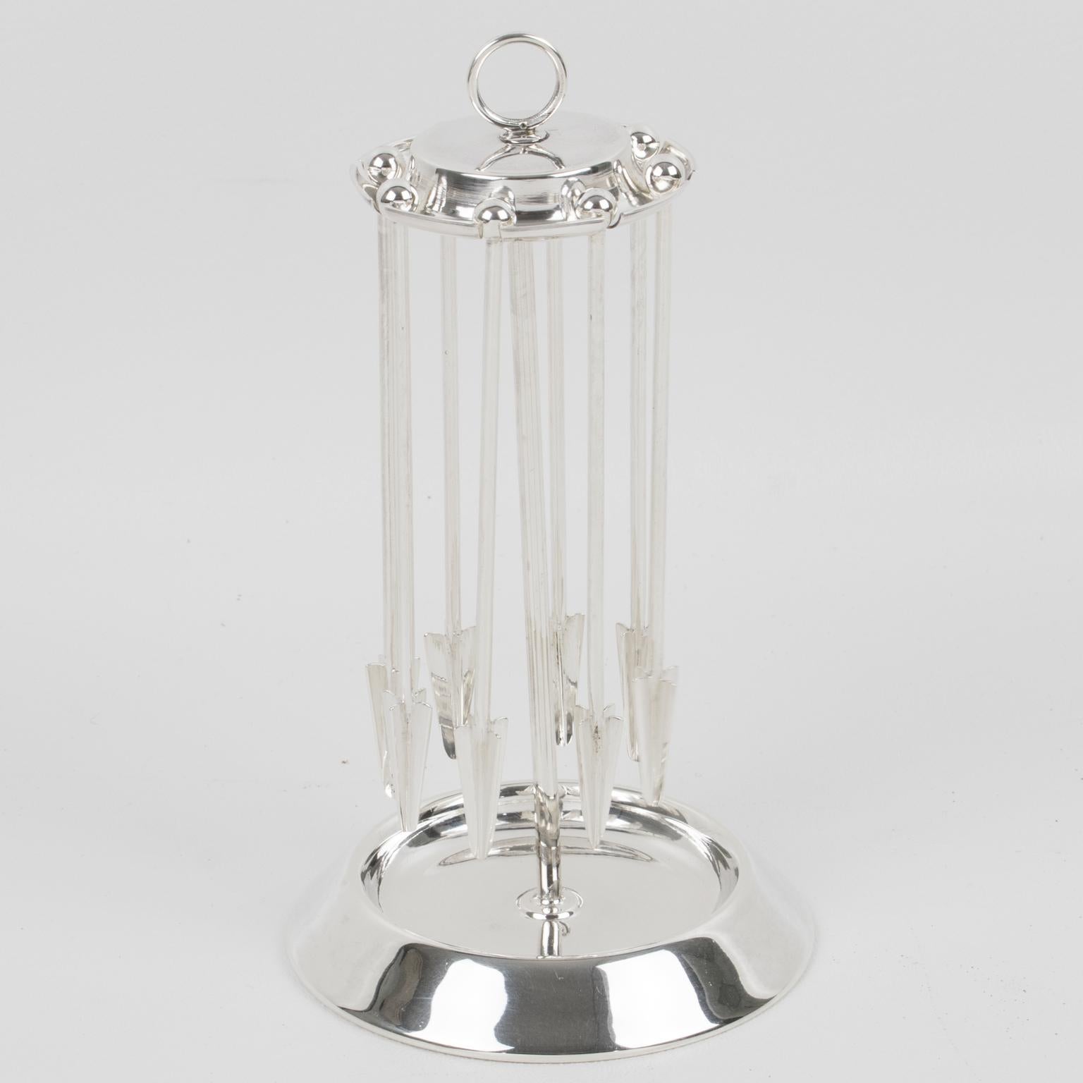 Bernasconi Sterling Silver Barware Cocktail Champagner Rührer, um 1940 im Angebot 1