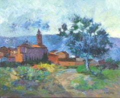 Pueblo español óleo sobre lienzo pintura paisaje España
